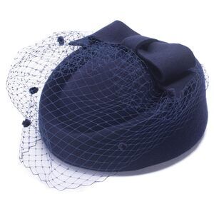 7823 Womens 100% Wool Felt Dress Winter Hat Beret Pillbox Church